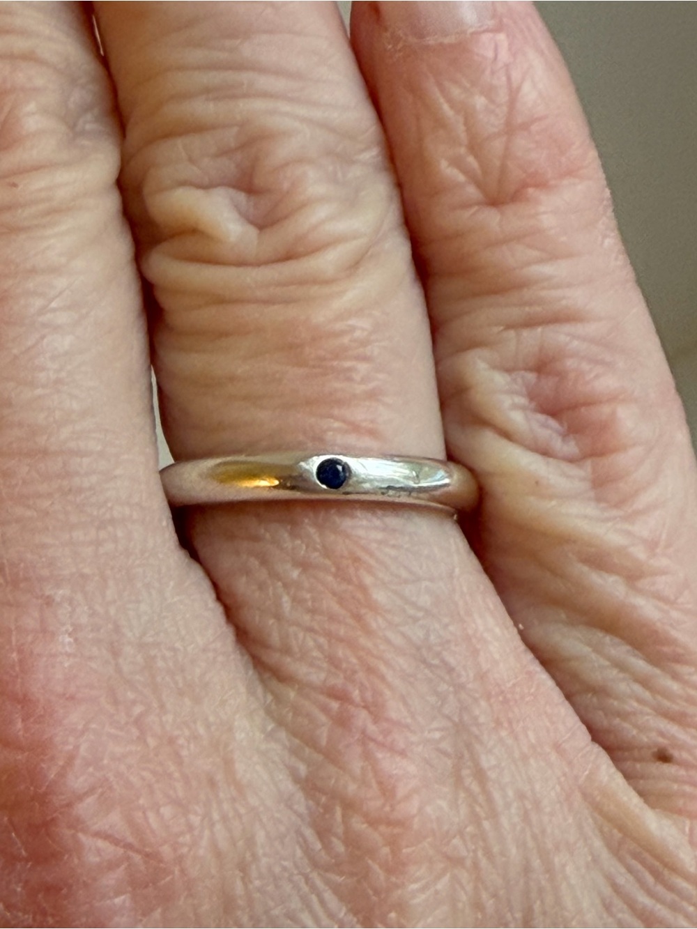 Tiffany stackable band ring with sapphire stone 925 sterling silver - Picture 8 of 11